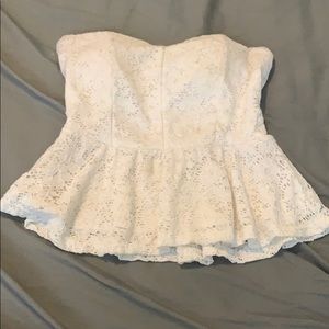 White strapless shirt!